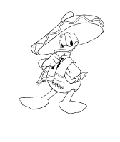 Een kleurplaat van  donald duck